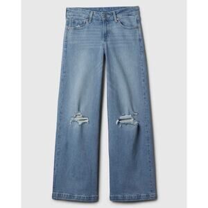 GAP Low Rise Stride Wide Leg Light/ Indigo Wash Jeans Women's 4